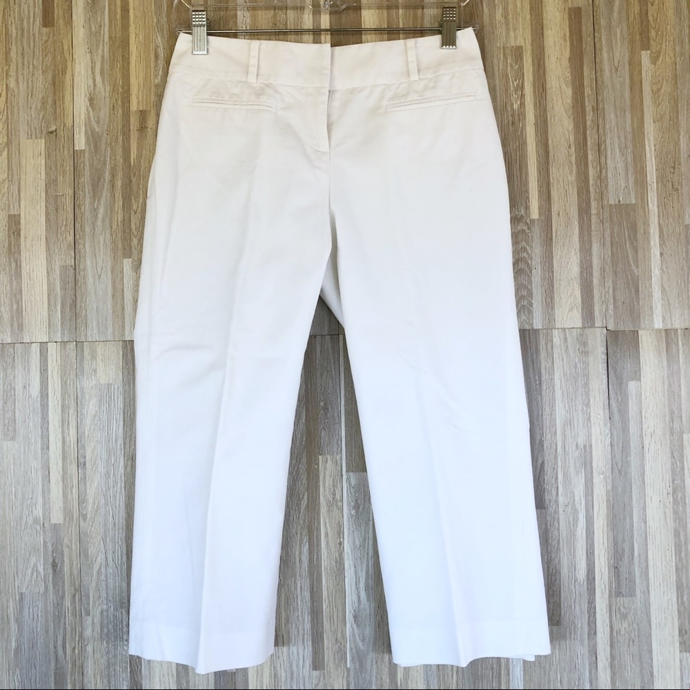 Halogen | White Petite Ankle Cropped Slacks 0